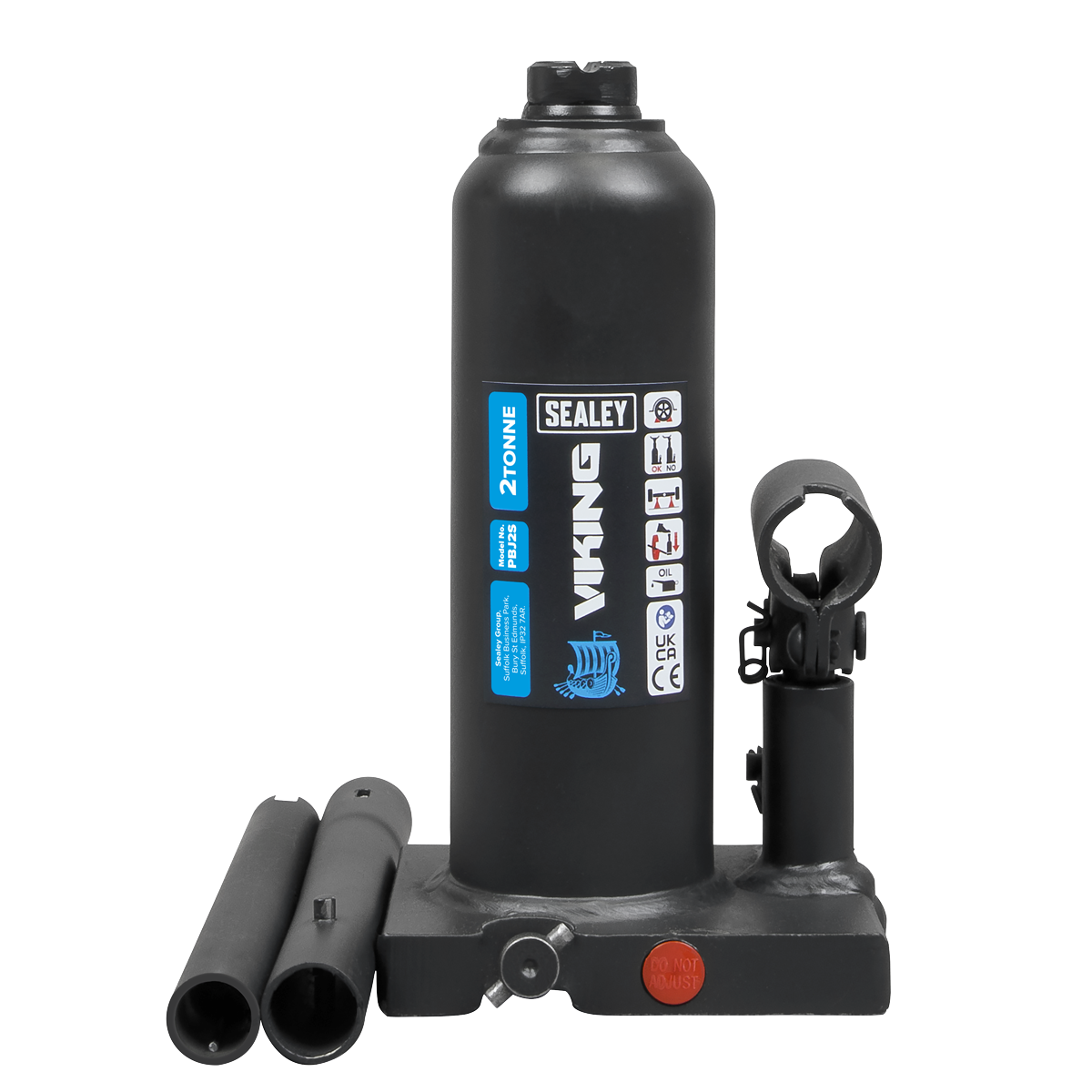 Sealey Bottle Jack Lift 2 Tonne With Overload Valve & 2-Piece Handle PBJ2S