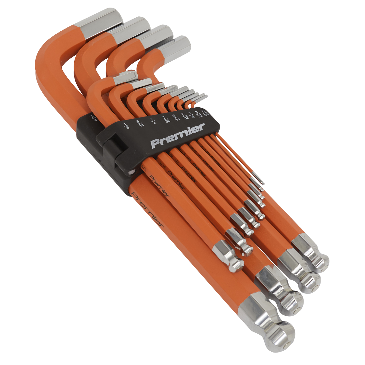 Sealey Anti-Slip Imperial Jumbo Ball-End Hex Key Set 13 Pieces 1/8" Tool AK71870