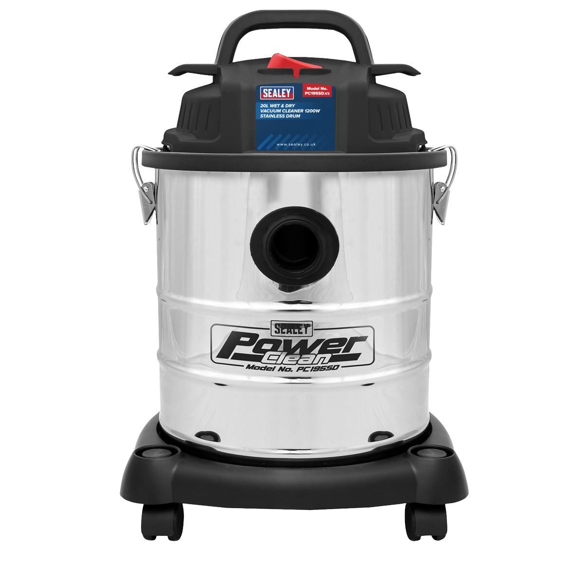 Sealey 20Litres Wet & Dry Vacuum Cleaner 1250W Stainless Bin Lightweight PC195SD