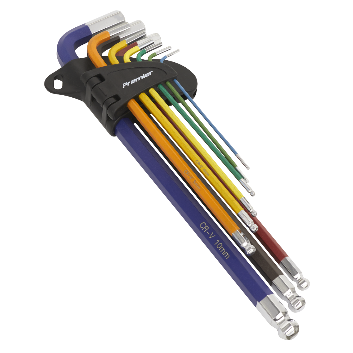 Sealey Ball-End Hex Key Set 9pc Extra Long Metric Chrome Vanadium Steel AK7191