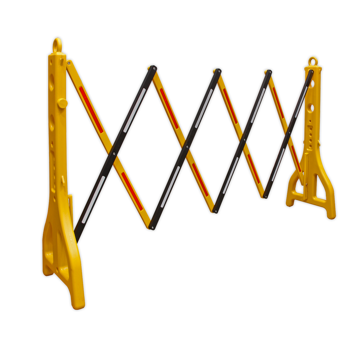 Sealey 2500mm Plastic Folding Barrier Reflective Criss-Crossing Strips PFB2500