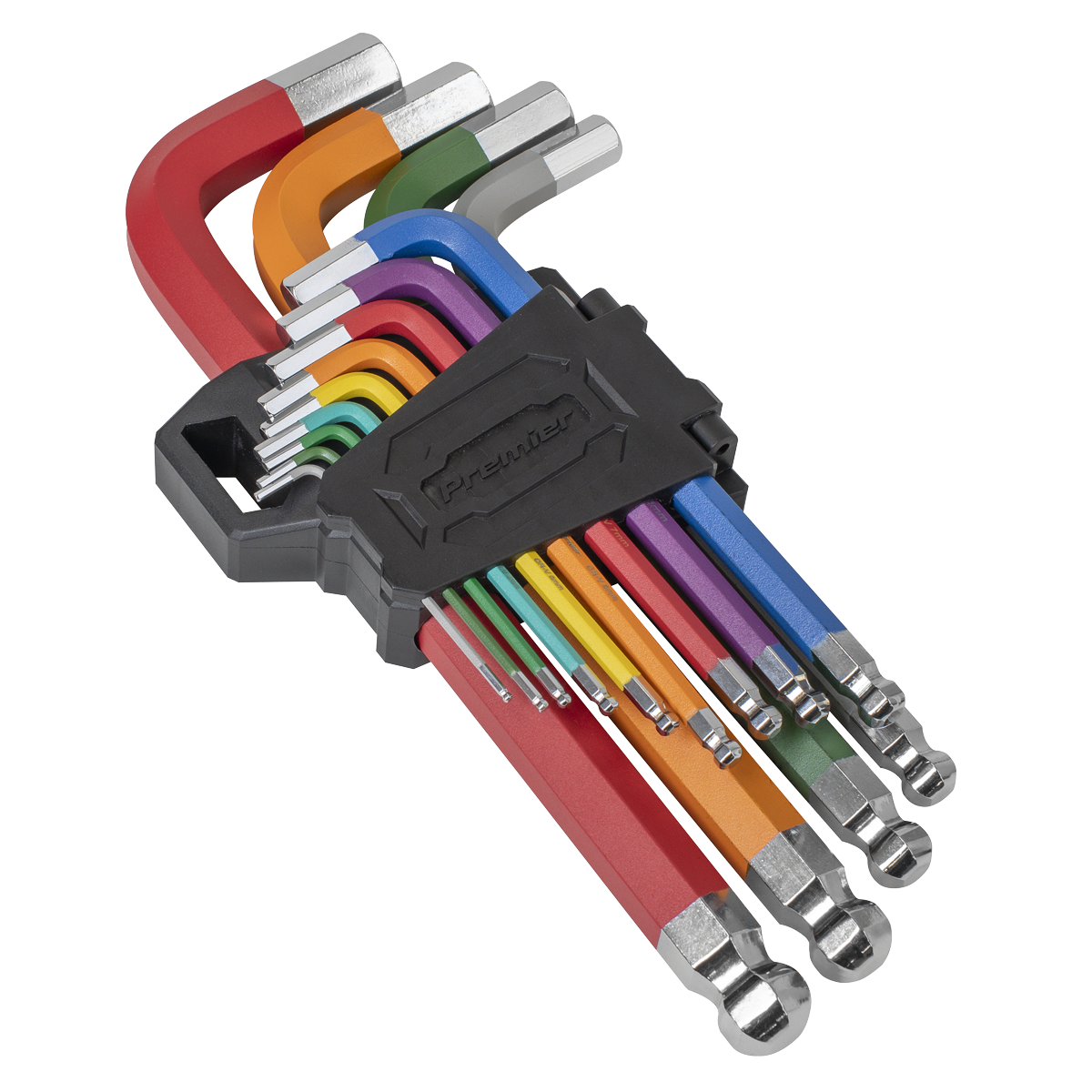 Sealey Premier Jumbo Colour-Coded Anti-Slip Ball-End Hex Key Set 13 Pcs AK7192