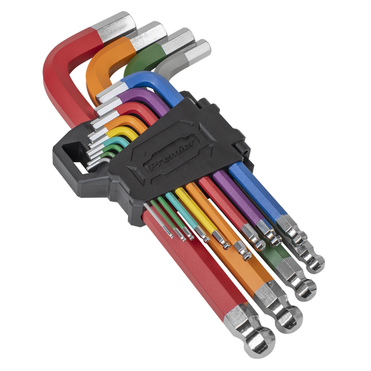 Sealey Premier Jumbo Colour-Coded Anti-Slip Ball-End Hex Key Set 13 Pcs AK7192