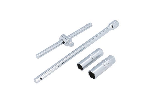 LASER 8314 4Pcs Spark Plug Socket Wrench Set 3/8" Drive Chrome Vanadium Steel