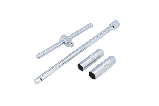 LASER 8314 4Pcs Spark Plug Socket Wrench Set 3/8" Drive Chrome Vanadium Steel
