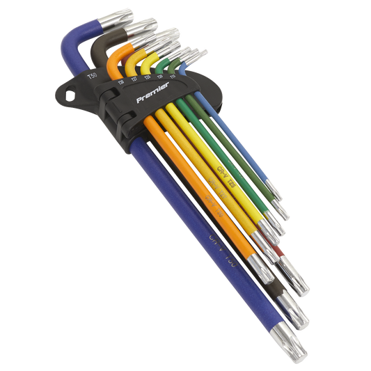 Sealey TRX-Star Key Set 9 Pcs Colour-Coded Extra-Long Anti-Slip Coating AK7194