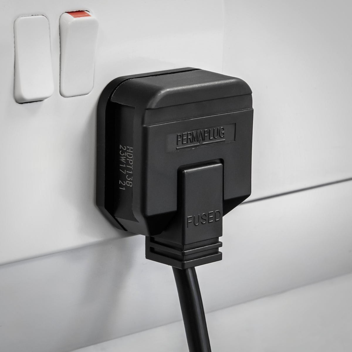 Sealey Rubber Plug 13Amp Heavy Duty Garage & Workshop Use - Black PL/13/3S