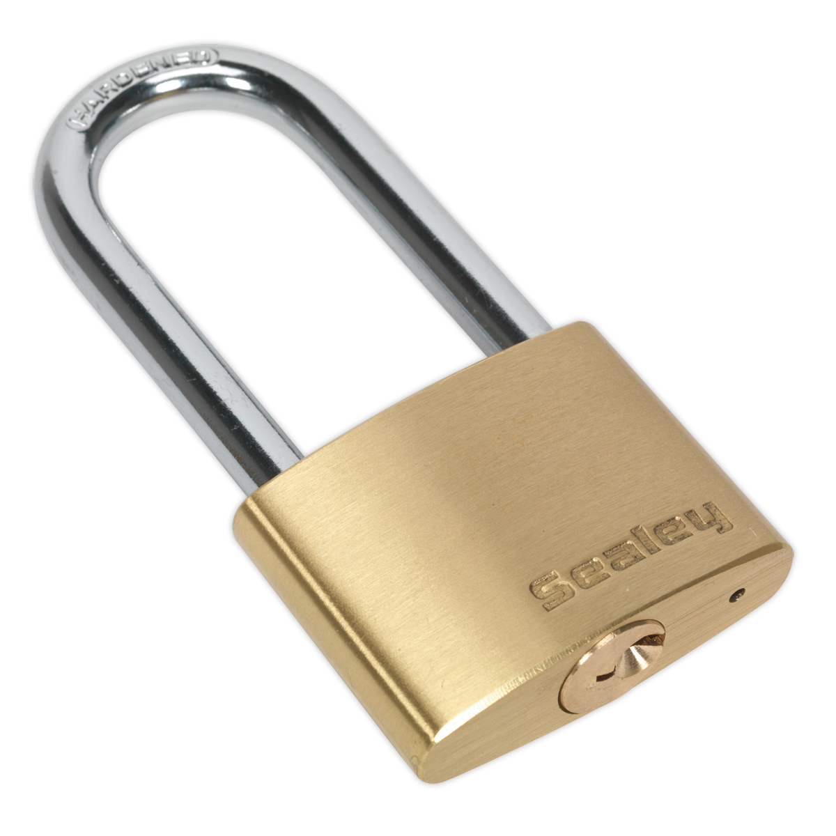 Sealey Brass Body Padlock Long Shackle Corrosion Resistant - 50mm PL102L