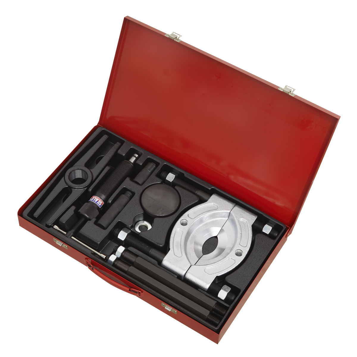 Sealey Hydraulic Bearing Separator & Puller Set With Metal Case 10 Pieces PS985