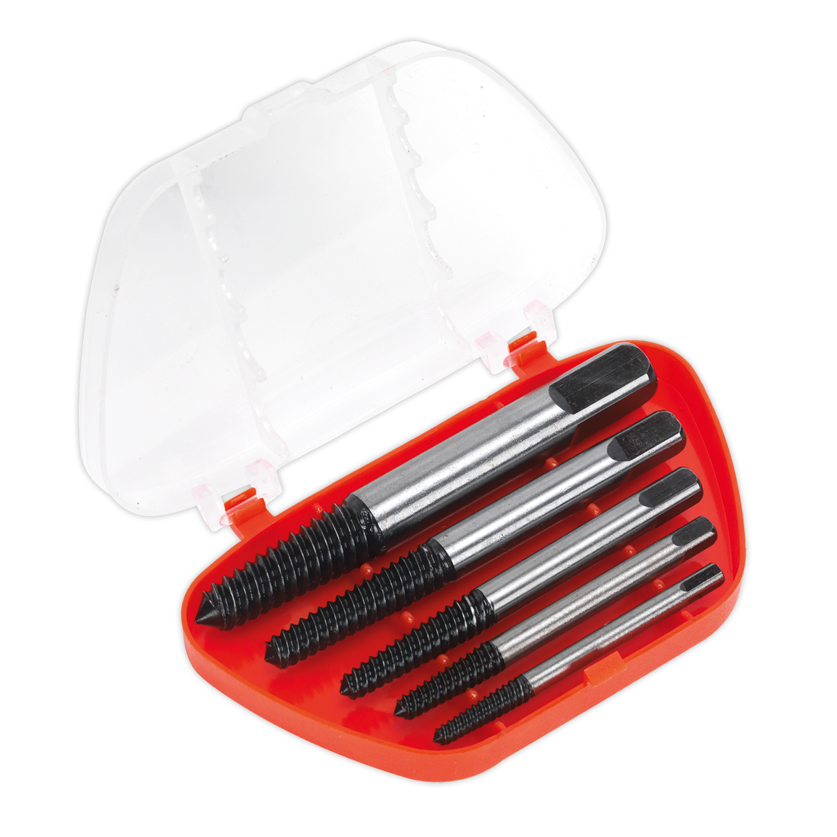 Sealey Screw Extractor Set 5 Pieces Helix Type Chrome Molybdenum Steel AK722