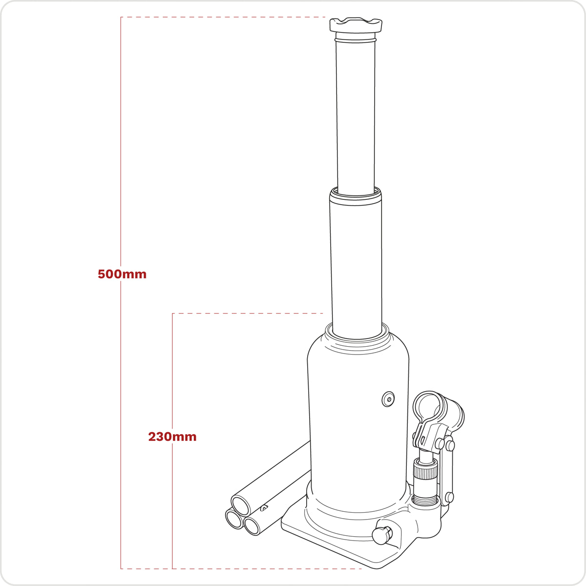 Sealey 5 Tonne Viking Telescopic Bottle Jack With Safety Overload Valve PTBJ5S