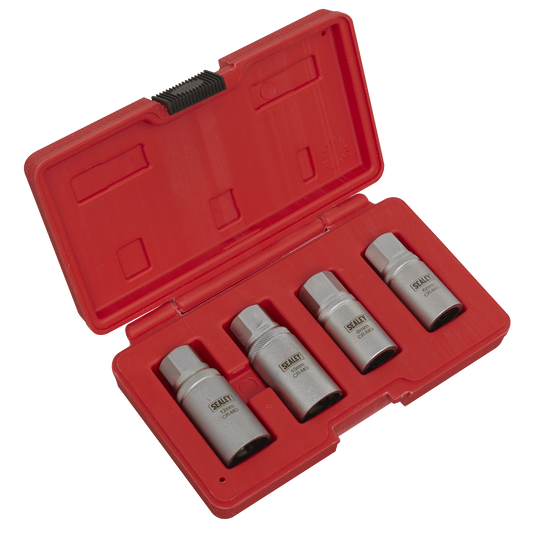 Sealey Stud Extractor Set Chrome Plated 4 Pieces 1/2" Square Drive Metric AK723
