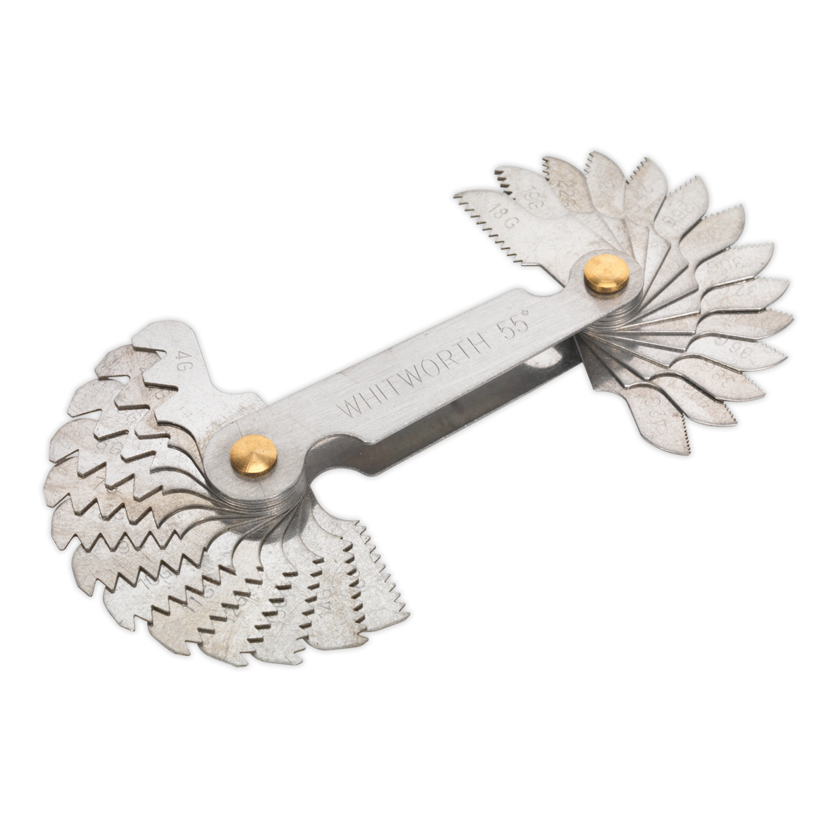 Sealey Screw Pitch Gauge Set Folding 30 Pieces UNC-UNF 4-62tpi Silver AK72SPG