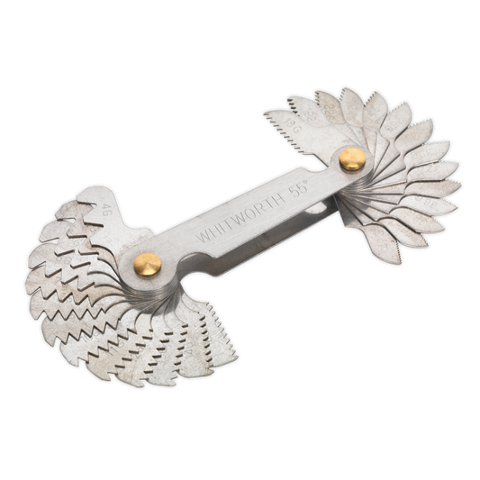 Sealey Screw Pitch Gauge Set Folding 30 Pieces UNC-UNF 4-62tpi Silver AK72SPG