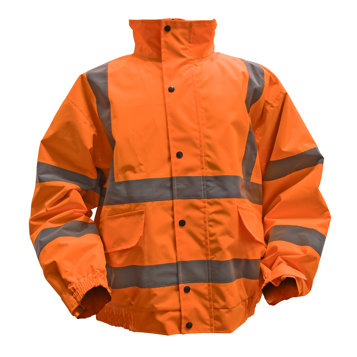 Sealey Hi-Vis Orange Safety Jacket Quilted Lining Elasticated Waist 2XL 802XXLO
