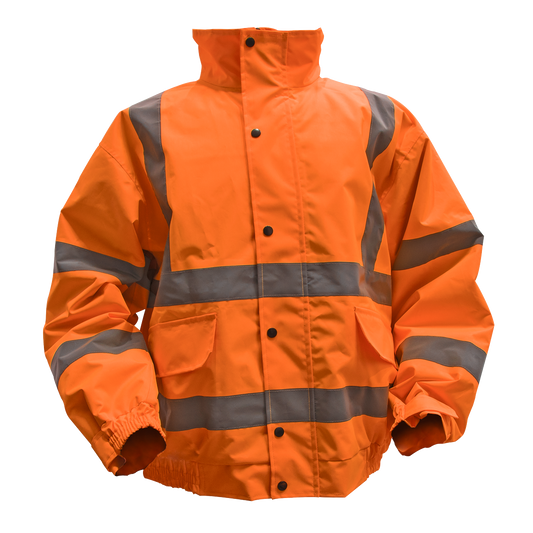 Sealey Hi-Vis Orange Safety Jacket Quilted Lining Elasticated Waist 2XL 802XXLO