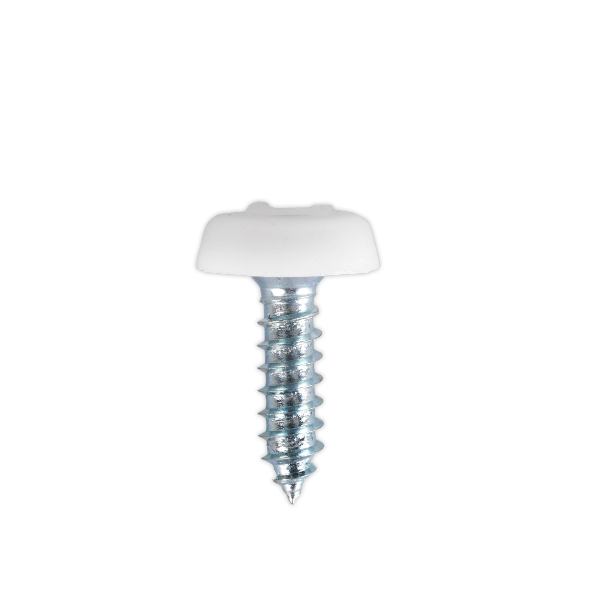 Sealey Number Plate Screw Plastic Enclosed Head 4.8 x 18mm White Pack Of 50