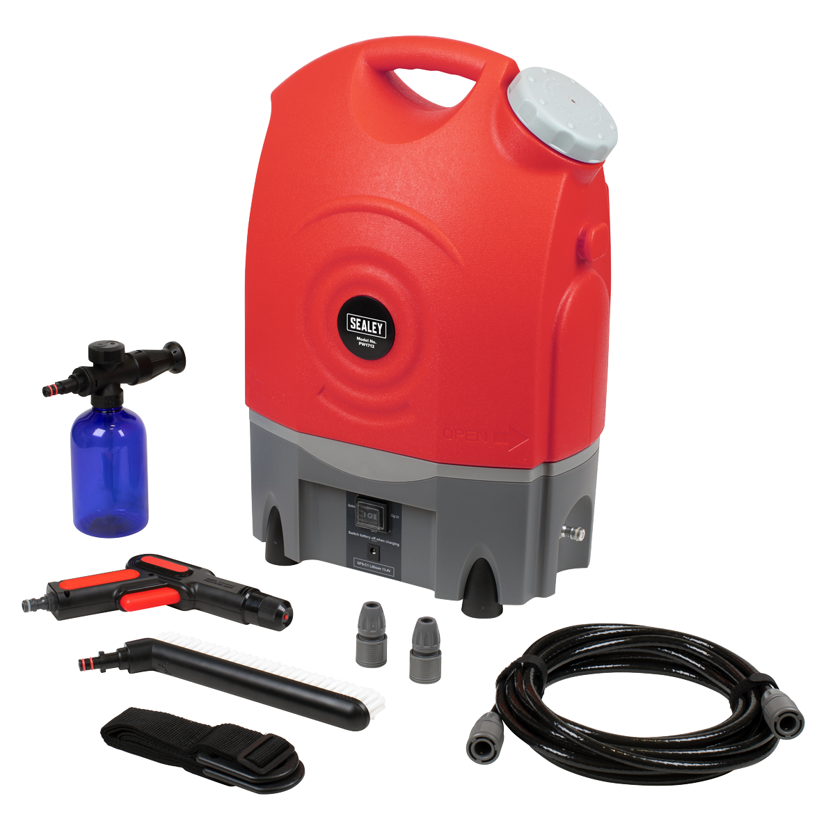 Sealey Portable Pressure Washer 12V Rechargeable Lightweight 123psi PW1712