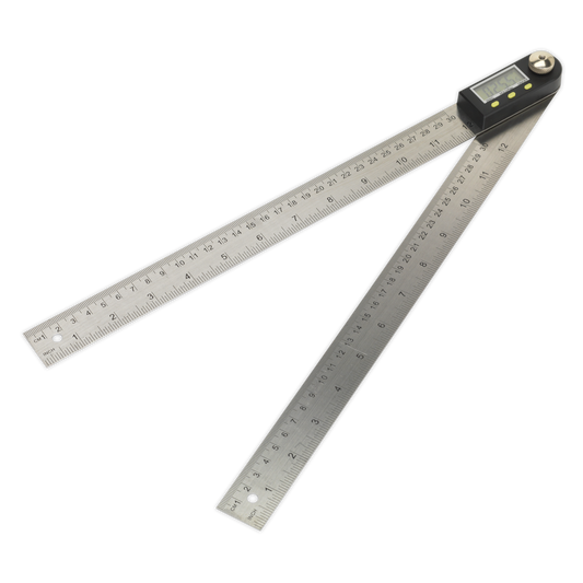 Sealey Digital Angle Rule Measuring Range from 0° to 360° 300mm 12" AK7300