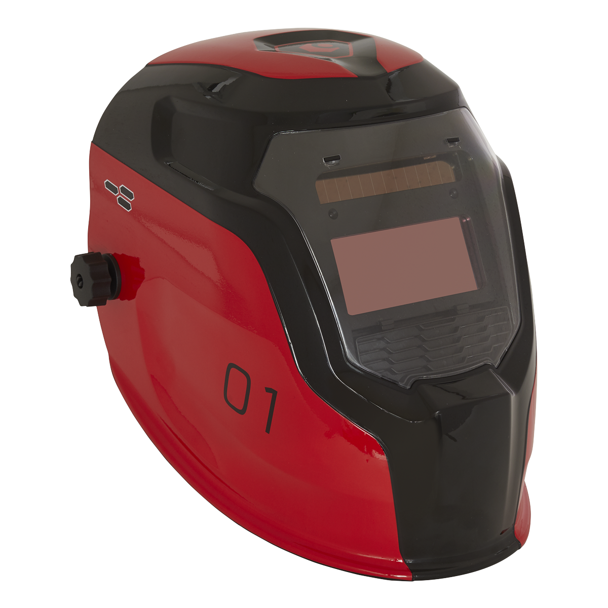 Sealey Auto Darkening Welding Helmet With Rotary Knob - Shade 9-13 - Red PWH1