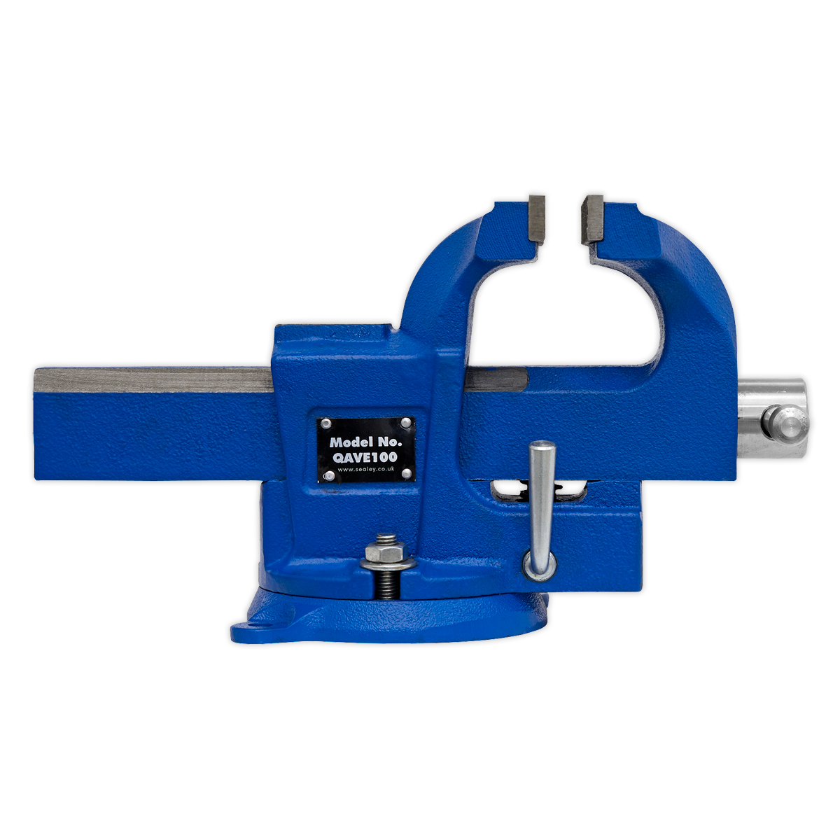 Sealey 100mm Quick Action Swivel Base SG Iron Vice With Built-In Anvil QAVE100