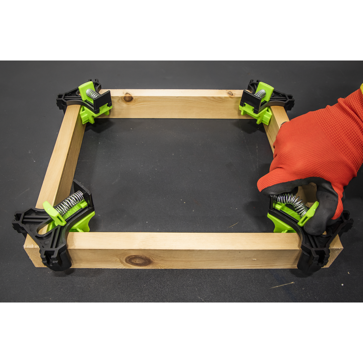 Sealey Mitre Wood Corner Clamp Set 4 Pieces 5mm - 22mm Wood Thickness QBC04