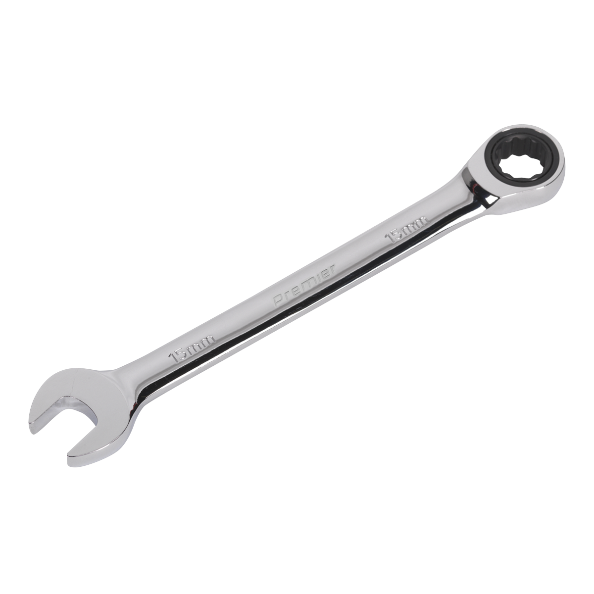 Sealey Ratchet Combination Spanner 72 Teeth Chrome Vanadium Steel 15mm RCW15