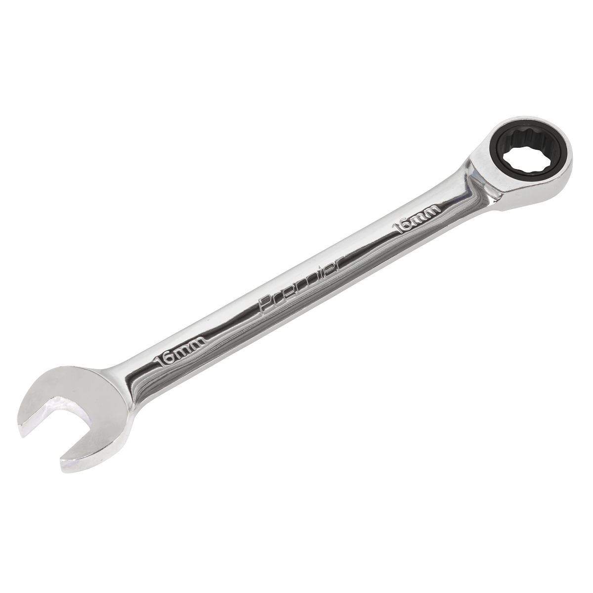 Sealey Ratchet Combination Spanner 72 Teeth Chrome Vanadium Steel 16mm RCW16