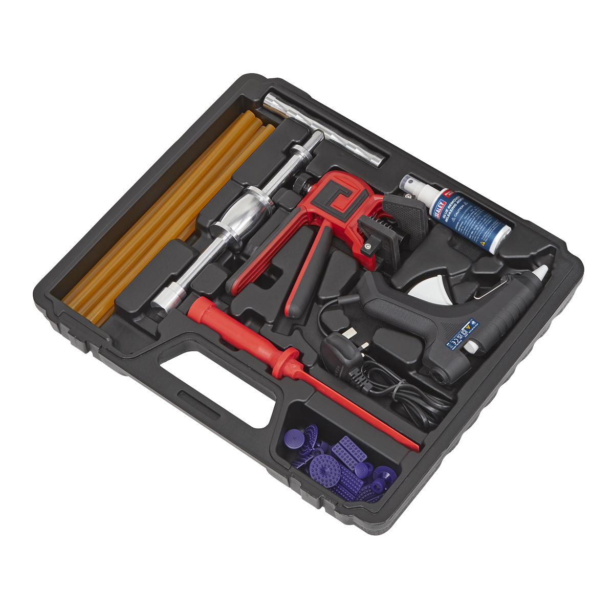 Sealey Hot Glue Paintless Dent Repair Kit With Glue Removal Spray 230V RE105
