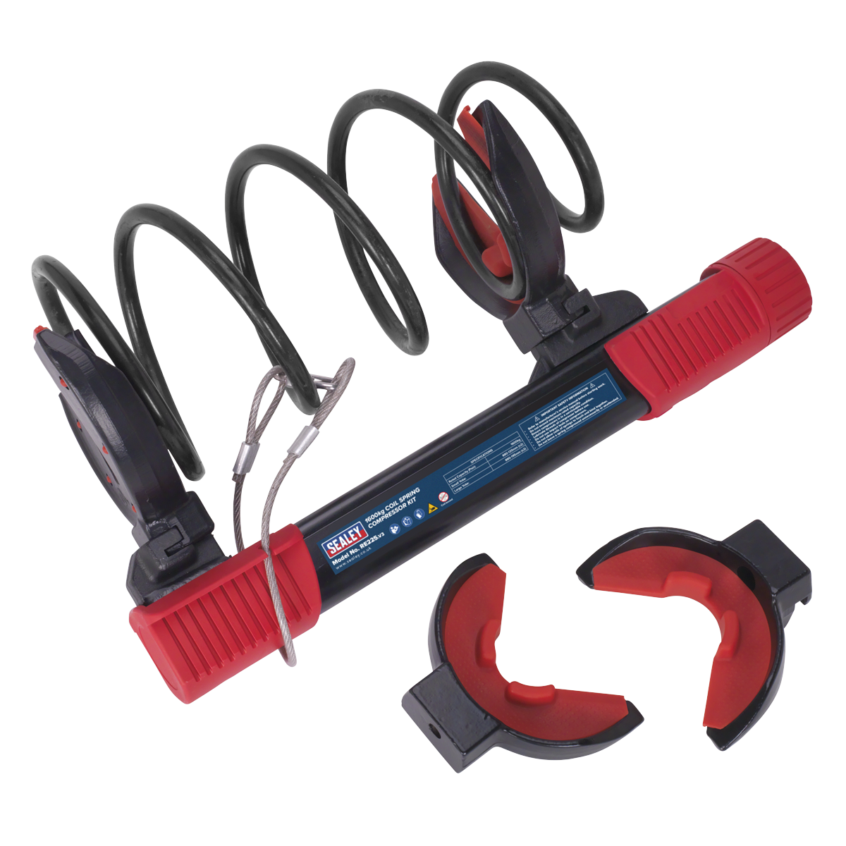 Sealey Coil Spring Compressor Kit With Polyurethane Inserts 1600kg RE225