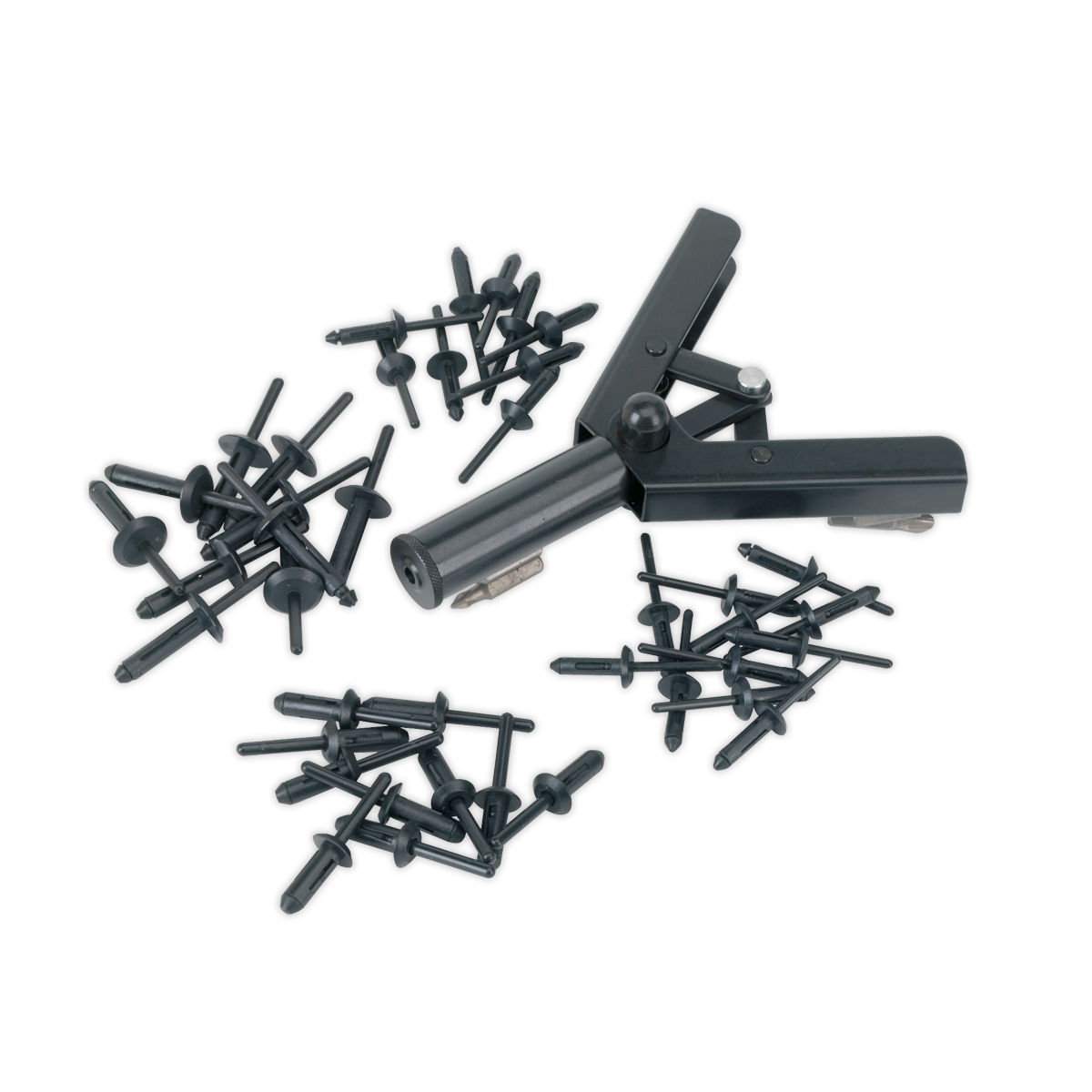 Sealey Plastic Rivet Insertion Tool Universal Nose Piece One-Handed RT001