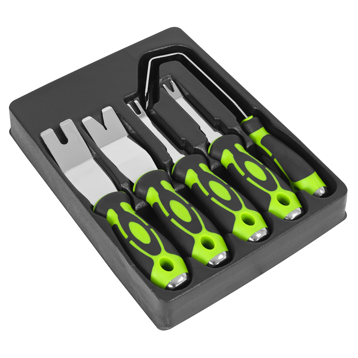 Sealey Door Panel & Trim Clip Removal Tool Set U & V-Profile Tips 5 Pieces RT006