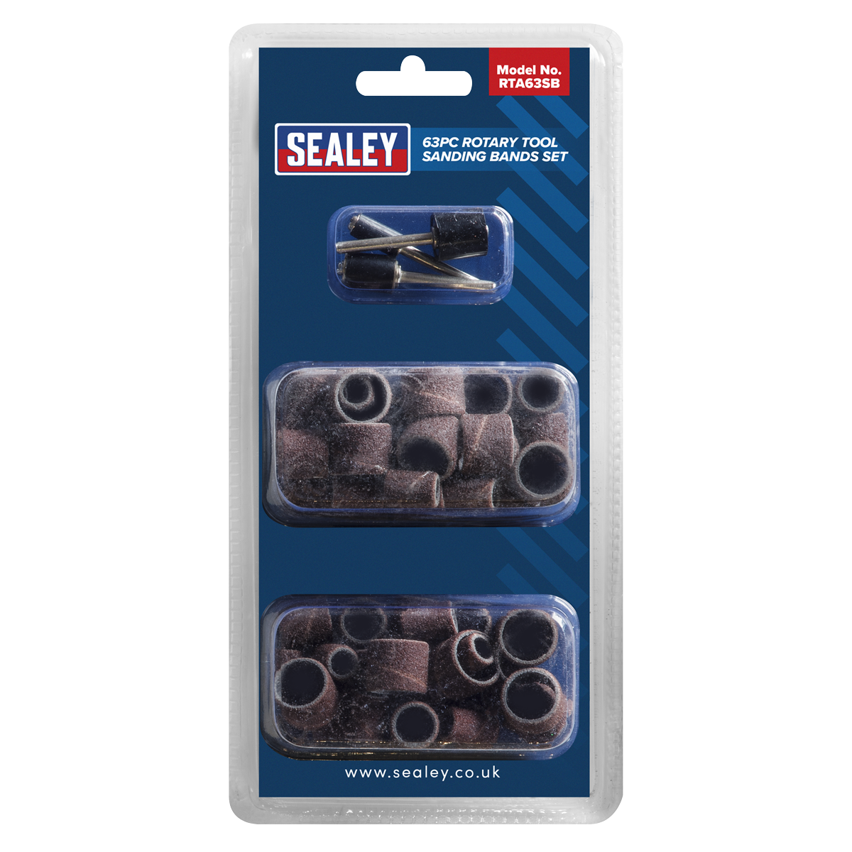 Sealey Rotary Tool Sanding Bands Set 1mm Diameter Wheel Size 63 Pieces RTA63SB
