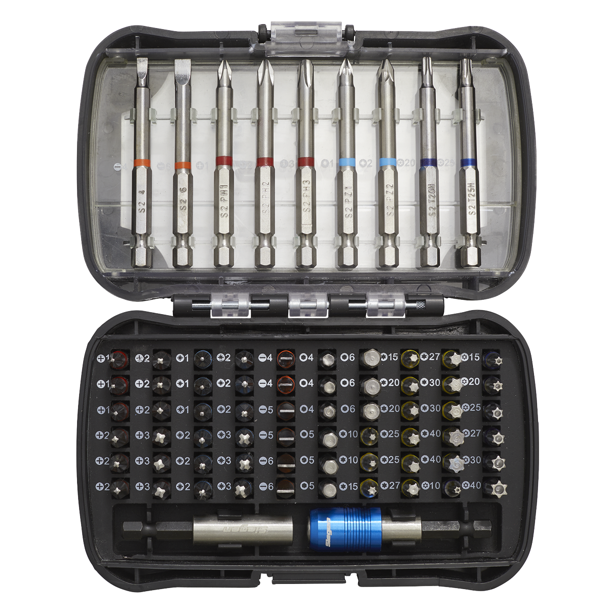Sealey 71 Pieces Colour-Coded S2 Steel Power Tool Bit Set In Storage Case S01038