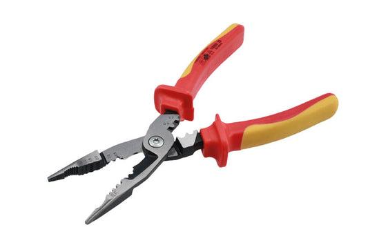 LASER 8423 Insulated Long Nose Multifunctional Pliers 225mm VDE Certified Steel