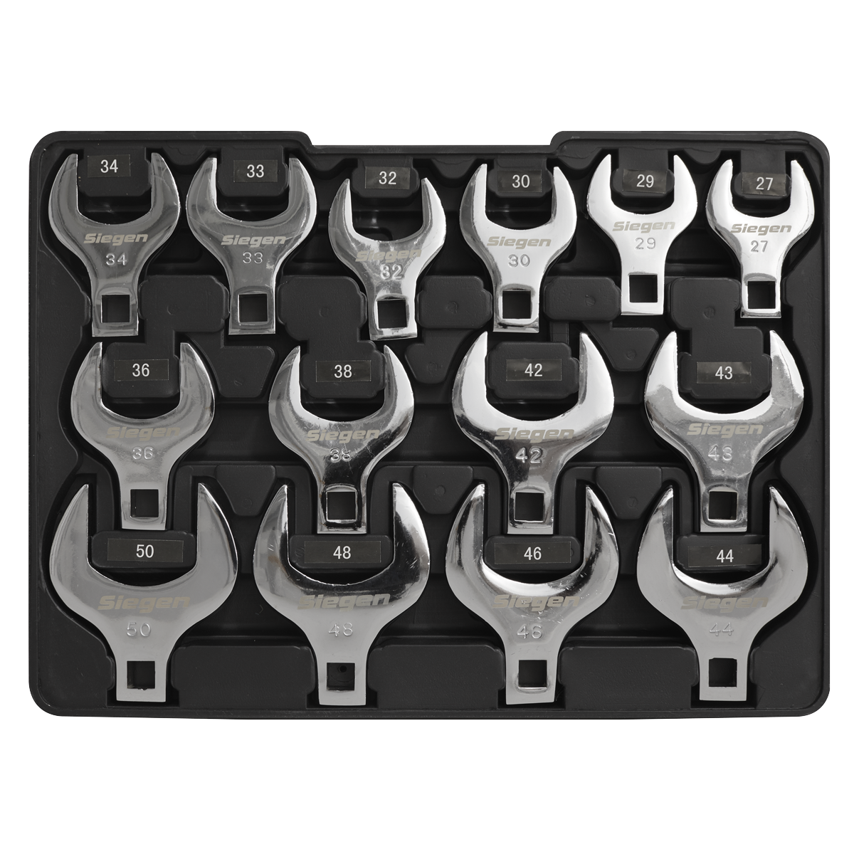 Sealey Crows Foot Open End Spanner Set 14 Pieces 1/2" Square Drive Metric S01109