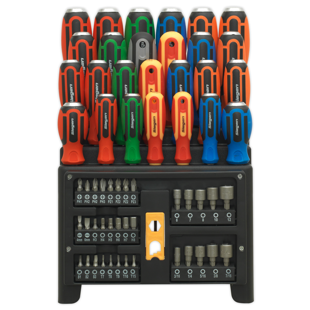 Sealey 61pc Hammer-Thru Screwdriver Bit and Nutdriver Set Colour-Coding S01153