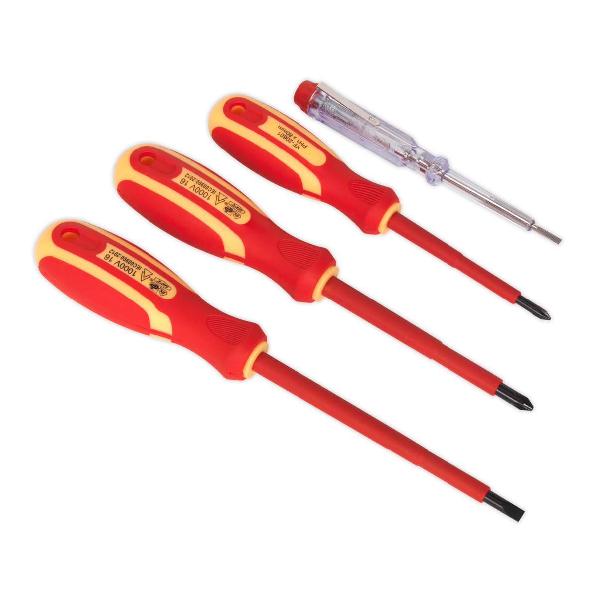 Sealey Electricians Screwdriver Set 4 Pcs Fully Insulated & VDE Approved S01155