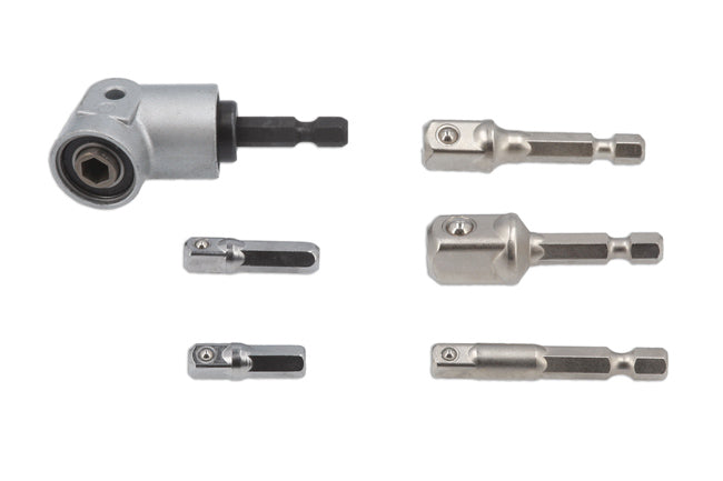 LASER 8441 Angled Drill Adaptor Set 6pc For Hard To Reach Fixings & Areas