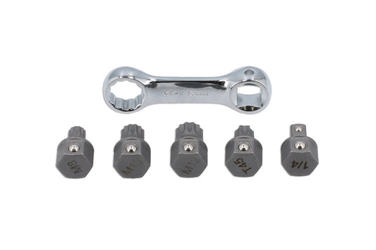 LASER 8444 6Pcs Door Hinge & Difficult Access Bit Set M8 M10 M12 Spline T45 13mm