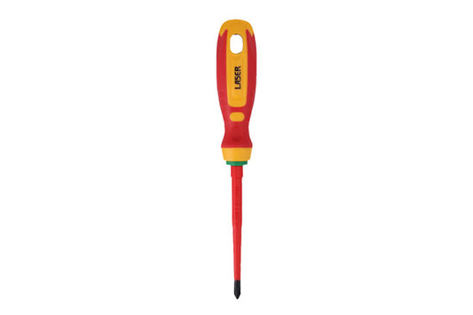 LASER 8448 Screwdriver VDE Insulated Phillips-Head Ph2 100mm CrMo Soft Grip
