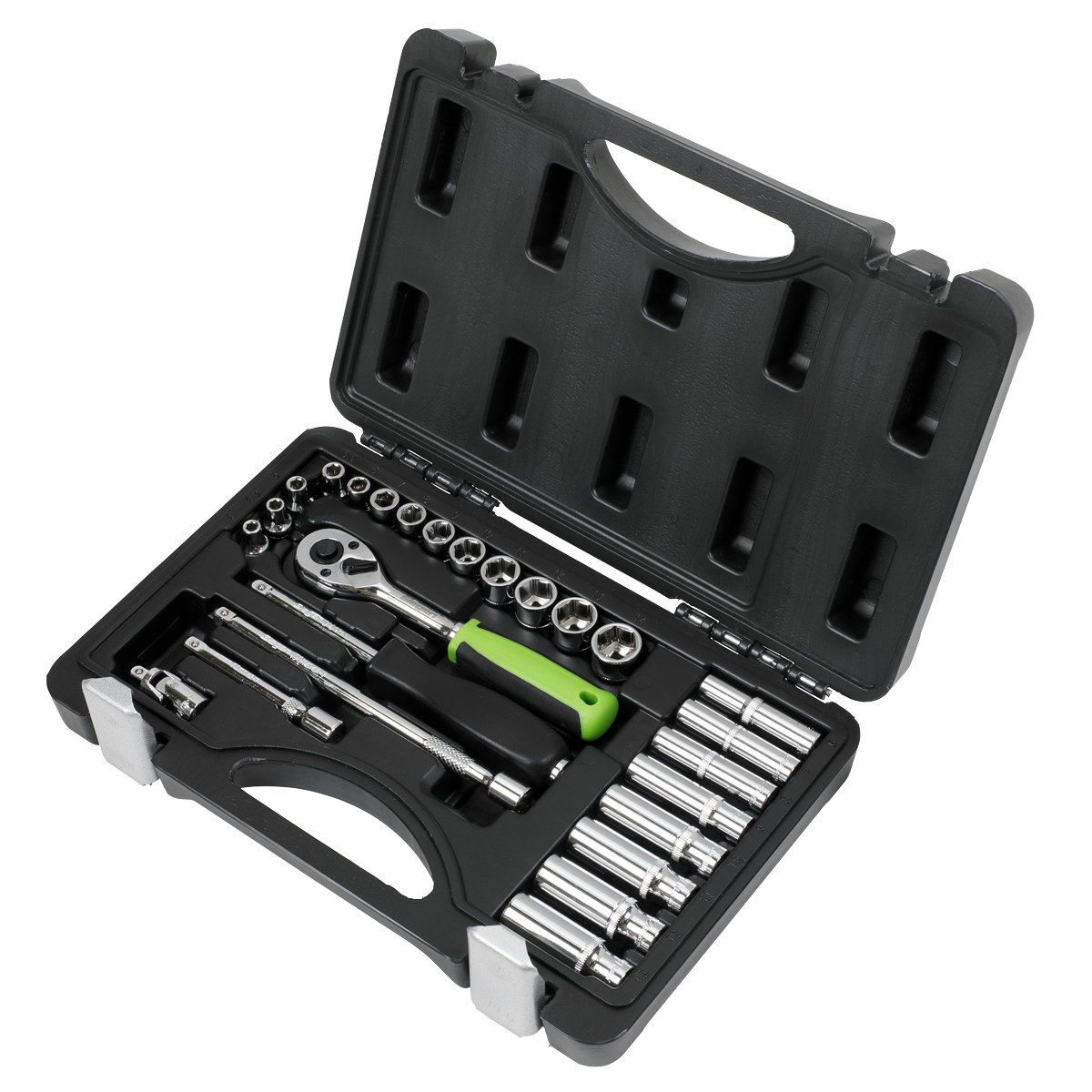 Sealey Socket Set 26 Pieces 1/4" Square Drive Metric With Mirror Finish S01234