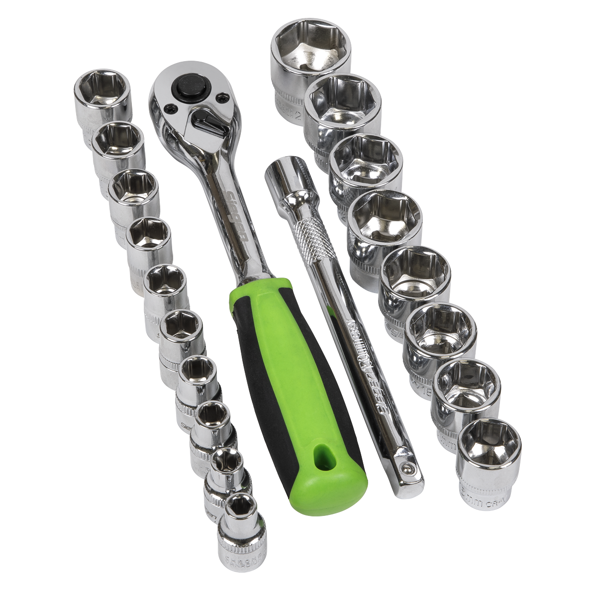 Sealey Socket Set 19 Pieces 3/8" Square Drive 6 Point WallDrive Metric S01243