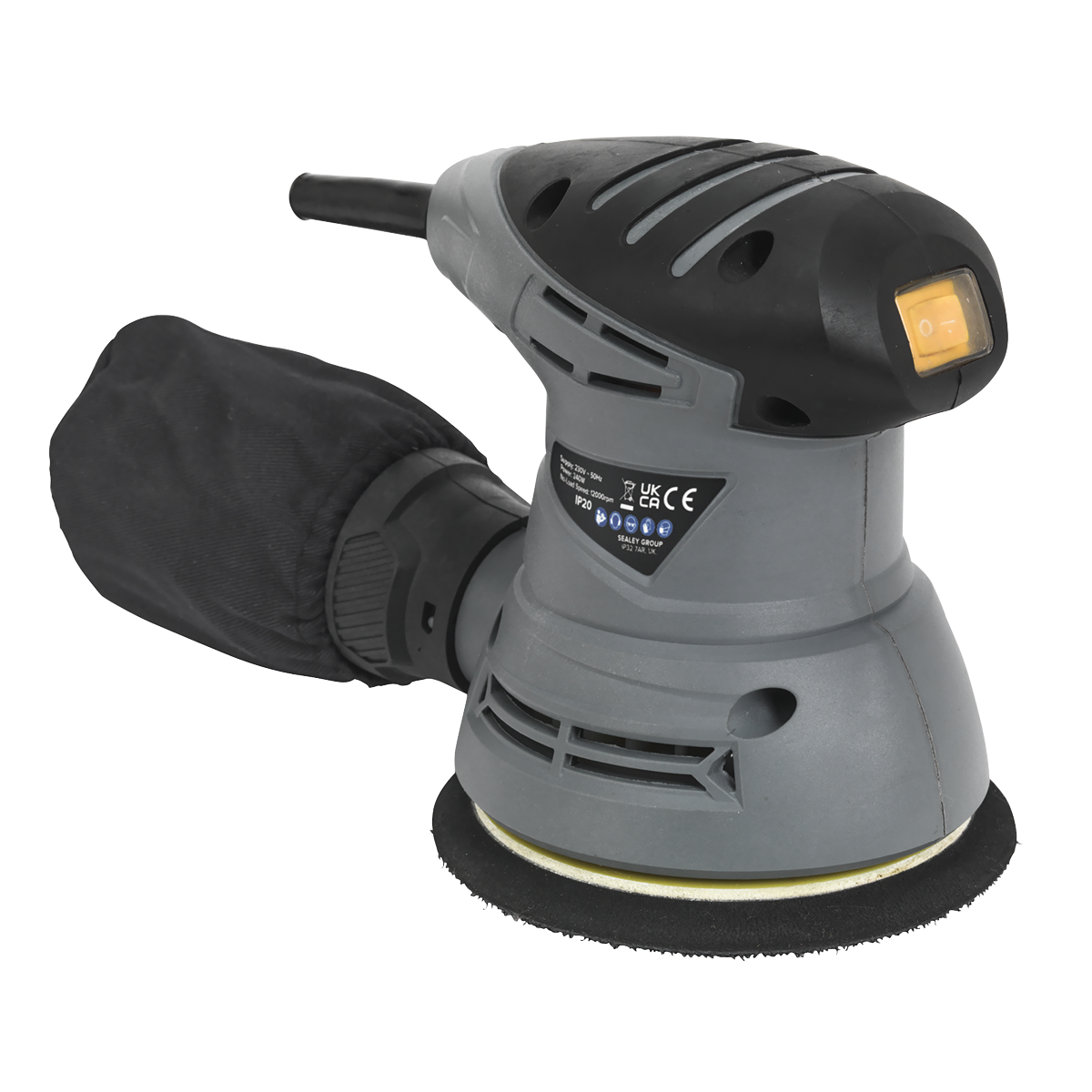 Sealey Dual Action Palm Sander Compact Ergonomic Ø125mm 240W/230V S0125