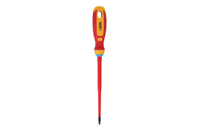 LASER 8453 Screwdriver VDE Insulated Flat 5.5x125mm Chrome Molybdenum Soft Grip