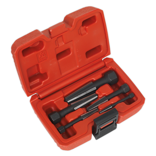 Sealey Screw Extractor Set 5 Pieces Double Edge Supplied In Storage Case AK752
