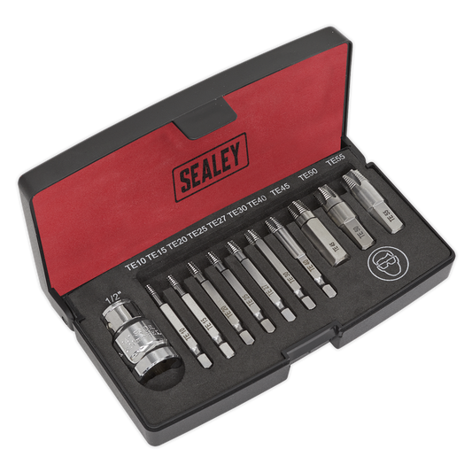 Sealey TRX-Star Fitting Extractor Set Storage Case With EVA Foam 11 Piece AK756T