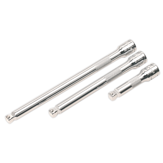 Sealey Wobble/Rigid Extension Bar Set 3 Pieces - 3/8" Square Drive AK763
