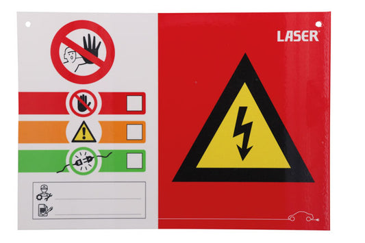 LASER 8462 Hybrid/EV Warning Signs 3pc For High Voltage Vehicles & Workshops