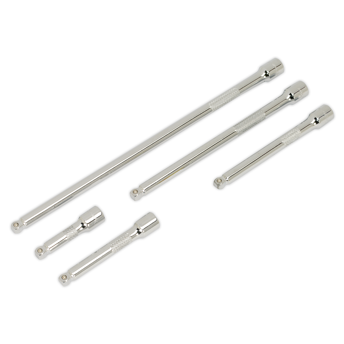 Sealey Wobble Extension Bar Set Chrome Plated 5 Pieces 1/4" Square Drive AK766